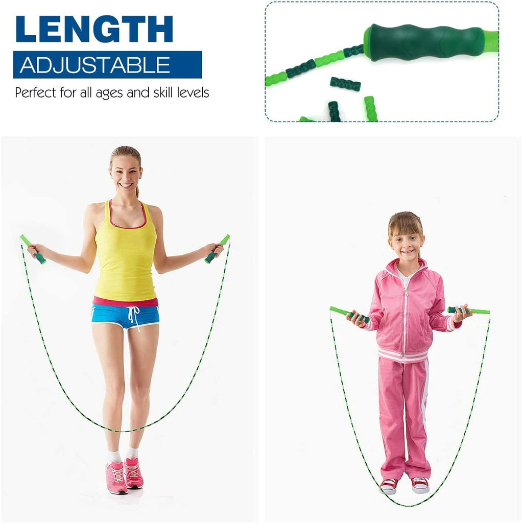 Adjustable Beaded Jump Rope for Home Cardio image 1