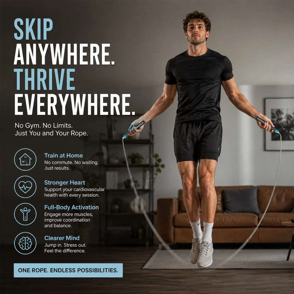 Travel Metal-Handle Speed Jump Rope image 3
